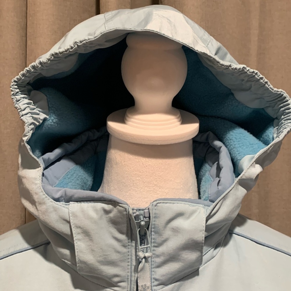 Cabela’s Puffer Blue & White Full Zipper Jacket W/Removable Hood Size XL - Picture 3 of 17